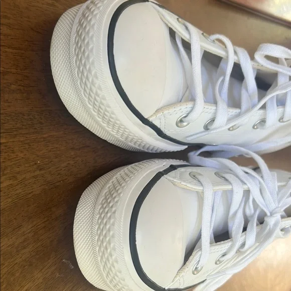 Converse Chuck Taylor All Star Platform White Leather High-Tops NWOT - Picture 15 of 16
